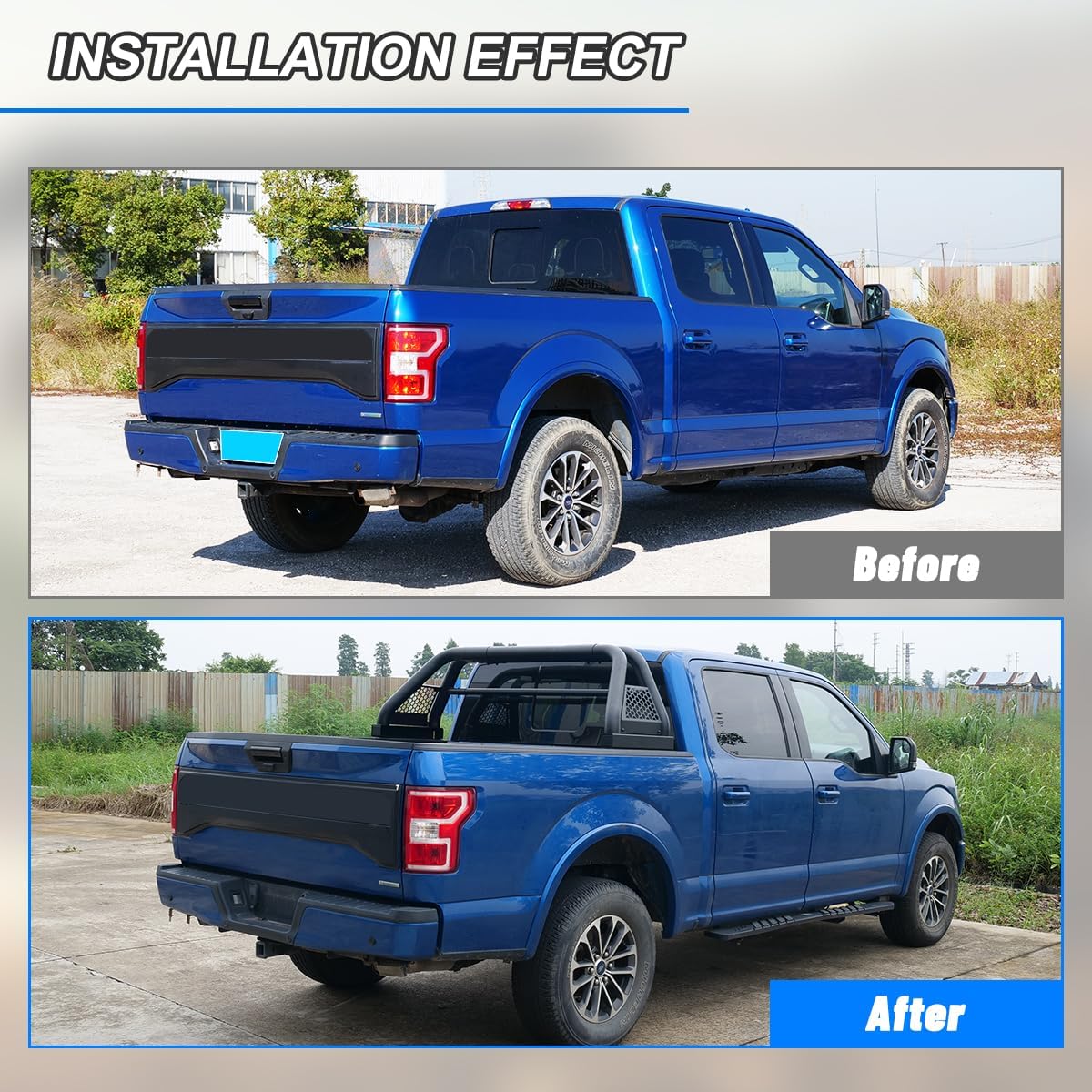 Retractable Tailgate Ladder 56"-68" for Pickup Trucks, Universal Tailgate Steps Rack Bed Ladder for Heavy Duty Pickup Truck Accessories Foldable & Adjustable