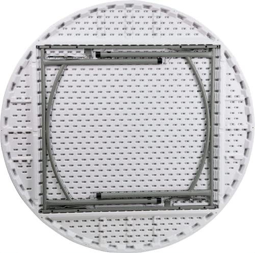 5 Pack! 72" Round Commercial Folding Table - Heavy-Duty White Plastic Folding Table for Events, Parties, Banquets and Weddings - Perfect for Indoor/Outdoor Use
