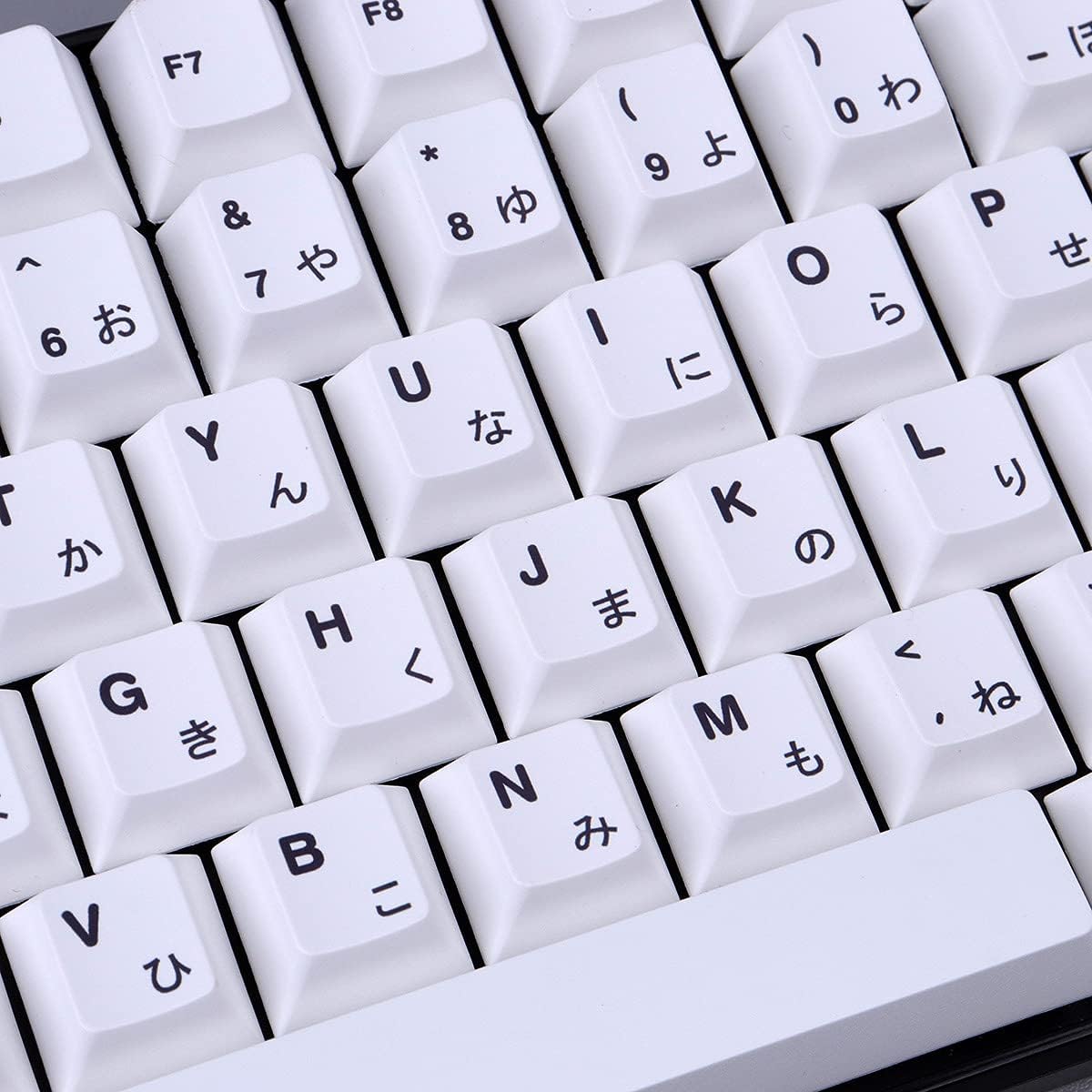 White Keycaps 134 Keys Cherry Profile Dye-Sub PBT Minimalist Keycap Compatible with GH60 / GK64 / GK61 / 68/87/104 Keyboard
