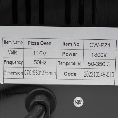 Electric Pizza Oven Countertop Pizza Oven Indoor Commercial Pizza Cooker, Single Deck Layer 1800W Stainless Steel Pizza Maker for Restaurant Home Pretzels Baked, Fits Pizza up to 12" Diameter
