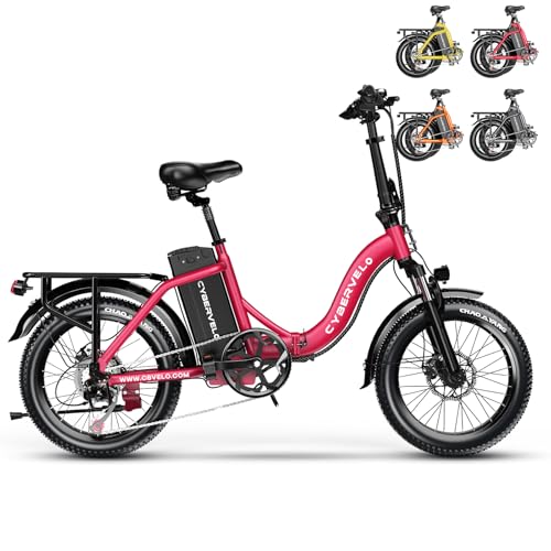 1000W Folding Electric Bike, 48V 20.8AH Large Removable Battery E-Bike, 30+MPH, 80 Miles Max Range, 20" Fat Tire Electric Bike for Adults, Adult Electric Bicycles for Commute