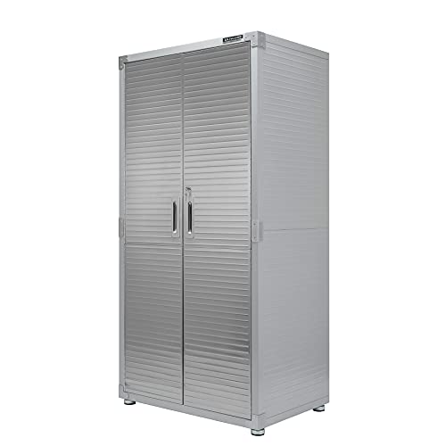 Seville Classics UltraHD Solid Steel Lockable Metal Storage Cabinet Locker Organizer, w/Adjustable Shelves for Garage, Warehouse, Office, Classroom, Granite, 48" W x 24" D x 72" H