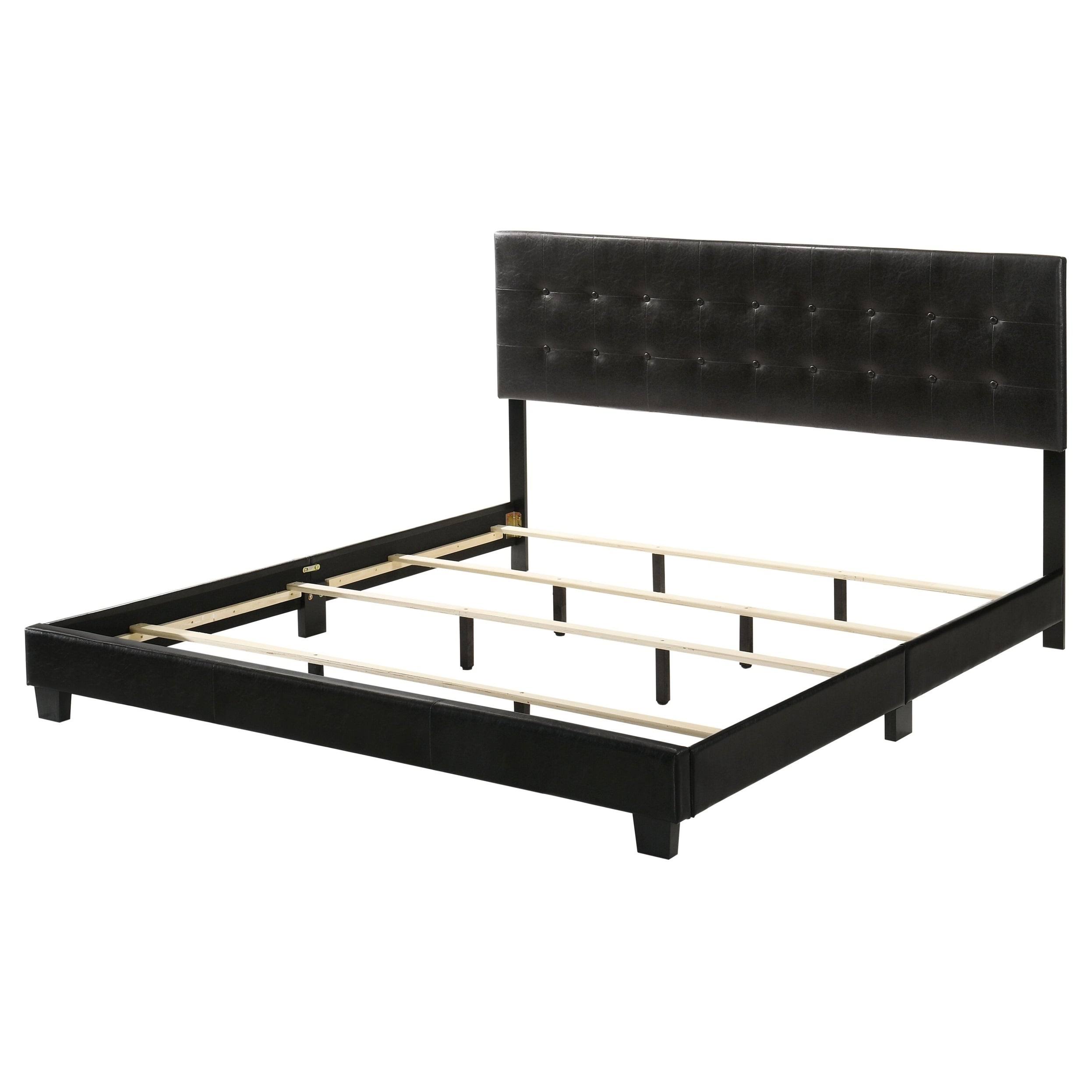 Glory Furniture Caldwell Faux Leather Panel Twin Bed in Black