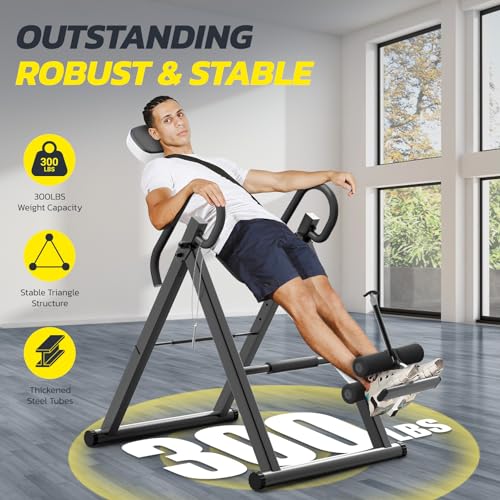 Dripex Heavy Duty Gravity Inversion Table 300 lbs Capacity with Adjustable Protective Belt Inversion Table for Back Pain Relief Updated
