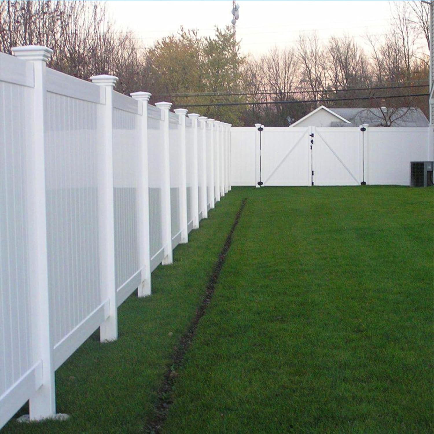 Vinyl Privy Fence Panels - 6ft.H x 6ft.W, Set of 2 Pcs Compatible with Outdoor Privy and Security