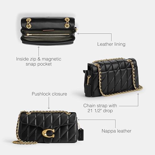 Coach Womens Quilted Leather Covered C Tabby Shoulder Bag 26 With Chain