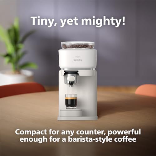 Philips Baristina Espresso Machine, Grind, Tamp & Brew Coffee Beans in One Swipe, Compact, 16 Bar Pump Pressure, Automatic Grinder, Black with Black Portafilter (BAR300/60)