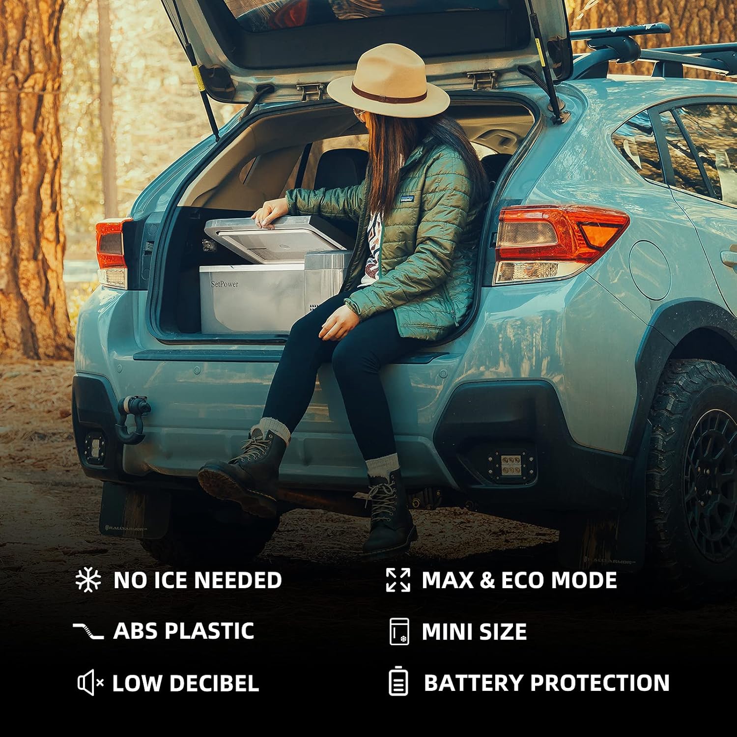 SetPower 12 Volt Refrigerator for Car 12V Fridge Freezer Portable 12/24V DC 110~240 Volt AC for Truck Van RV Jeep Camper SUV Boat Travel Camping Road Trips Tailgating 0�H~50�H 21qt (FC20 with AC Adapter)
