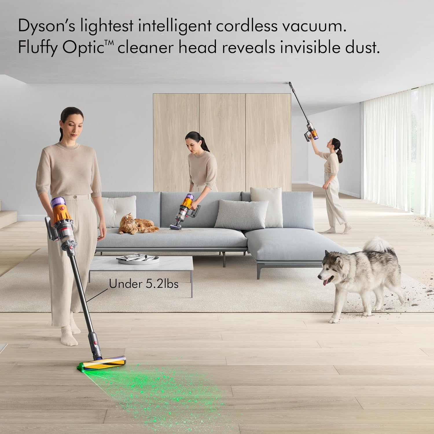 Dyson V12 Detect Slim Cordless Vacuum Cleaner,Yellow/Iron (Renewed), Large