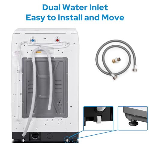 Smileader Washing Machine 2.0 Cu.Ft. Compact Full Automatic lavadora portatil for Apartments, RV, Dorms Portable Washer, White
