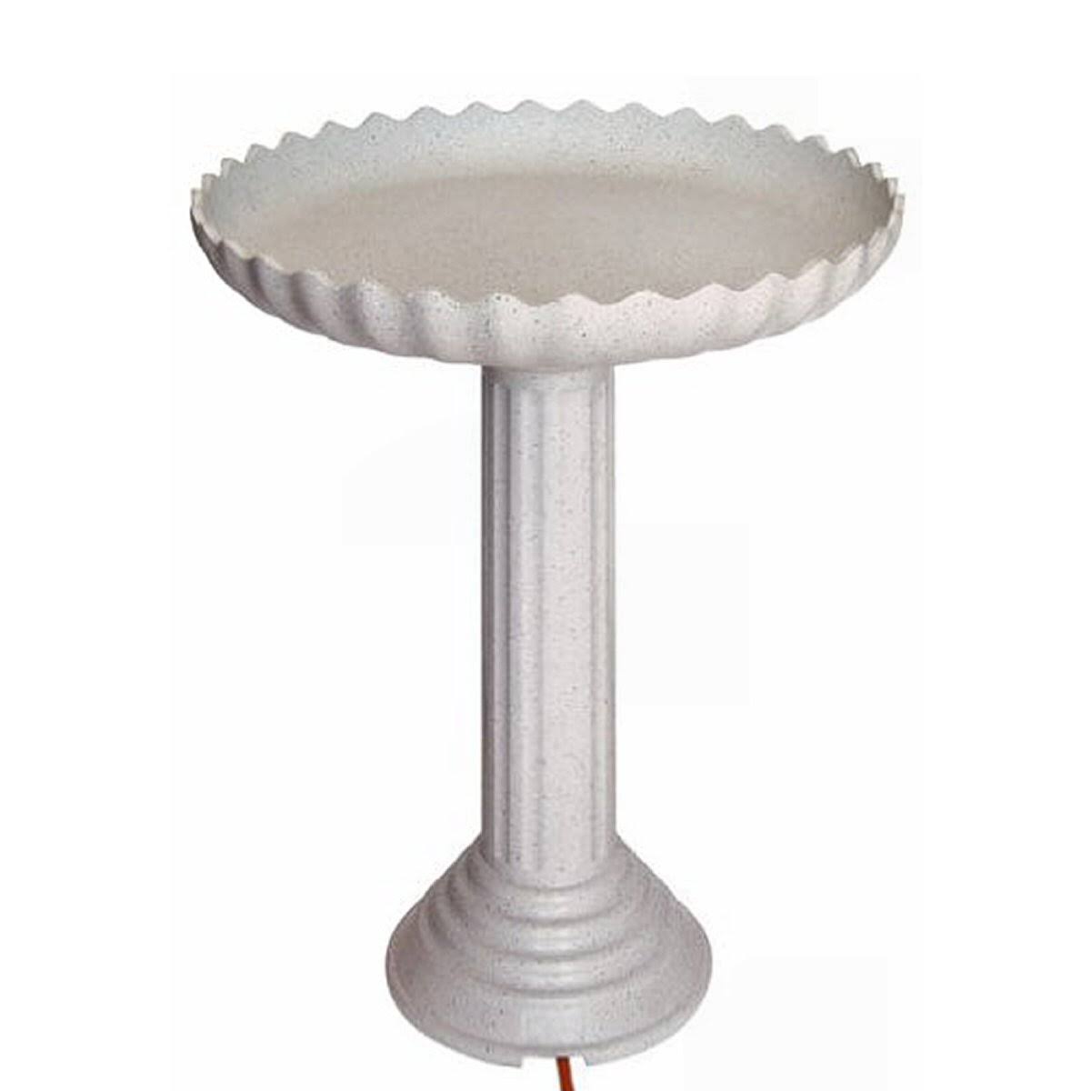 Farm Innovators Scalloped Birdbath and Pedestal Combo
