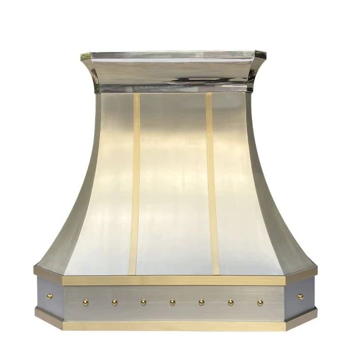 SINDA Hancrafted Stainless Steel Range Hood with High Airflow Cenrtifugal Blower, Stainless Steel Vent with Liner and Internal Motor, Baffle Filter, SRH3XC-3TR