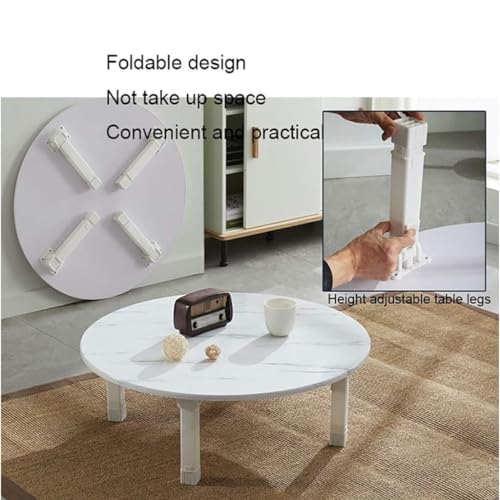 Japanese Style Square Folding Table, Low Round Table, Coffee Table, Dining Table, Small Desk for Tatami Bedroom Bay Window Tea Room, Household Kang Table (Color : Brown, Size : 70x70cm)