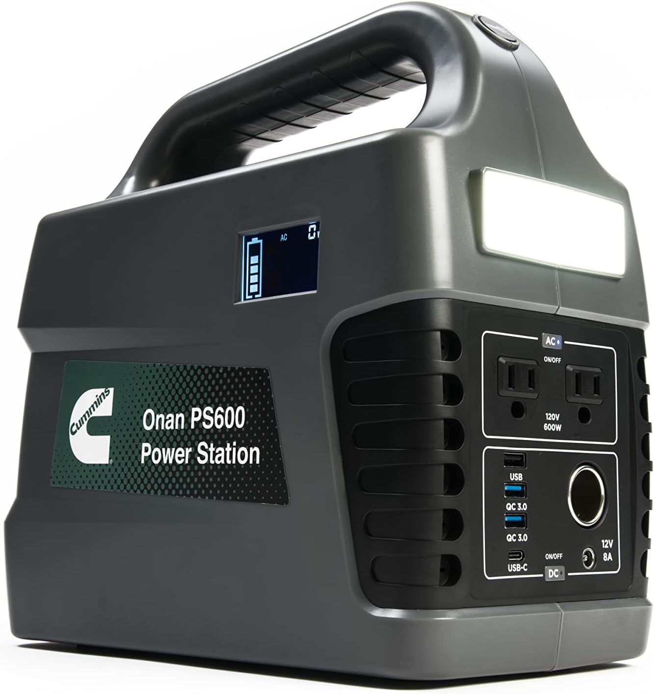 Cummins Onan PS600 Power Station Lithium-ion Battery Power Inverter Generator with 1200 Peak Watts, 600 Running Watts and Multiple Charging Options for a Mobile Lifestyle
