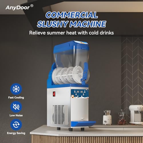 Commercial Slushy Machine - 1000W 30L Tanks Slush Maker Machine 304 Stainless Steel Commercial Margarita Machines Efficient Cooling the Ideal Slushie Machine for Bars Cafes Restaurants