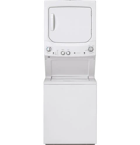 GE Unitized Spacemaker 3.8 cu. ft. Capacity Washer with Stainless Steel Basket and 5.9 cu. ft. Capacity Long Vent Electric Dryer GUV27ESSMWW