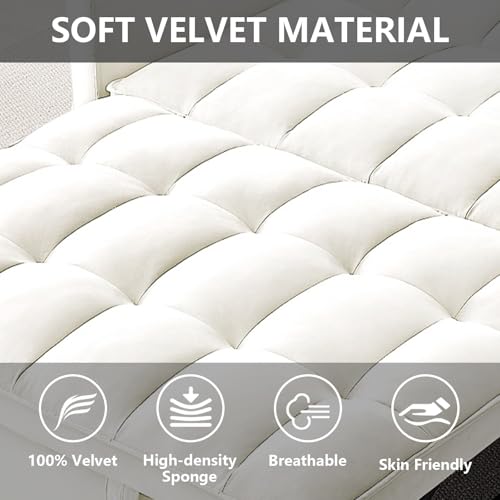 3 in 1 Convertible Sleeper Sofa Bed,Futon Loveseat Couch with Pull-Out Bed & Adjustable Backrest,Velvet Fabric Sofa with Side Pocket for Small Apartment, Living Room, Office (Black)