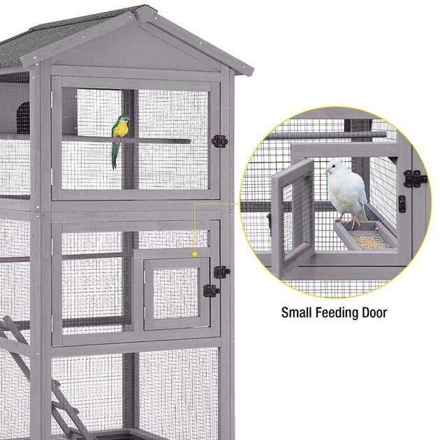 Aivituvin Wooden Large Bird Cage on Wheels AIR42 - Pet Supplies online store