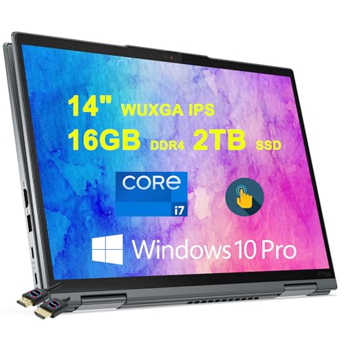 Lenovo ThinkPad X1 Yoga Gen6 2-in-1 Laptop | 14" WUXGA IPS Touch (400nits, 100% sRGB) | Intel 4-core i7-1165G7 Processor | 16GB DDR4 1TB SSD | Thunderbolt4 Rapid Charging Win10Pro Grey + HDMI Cable