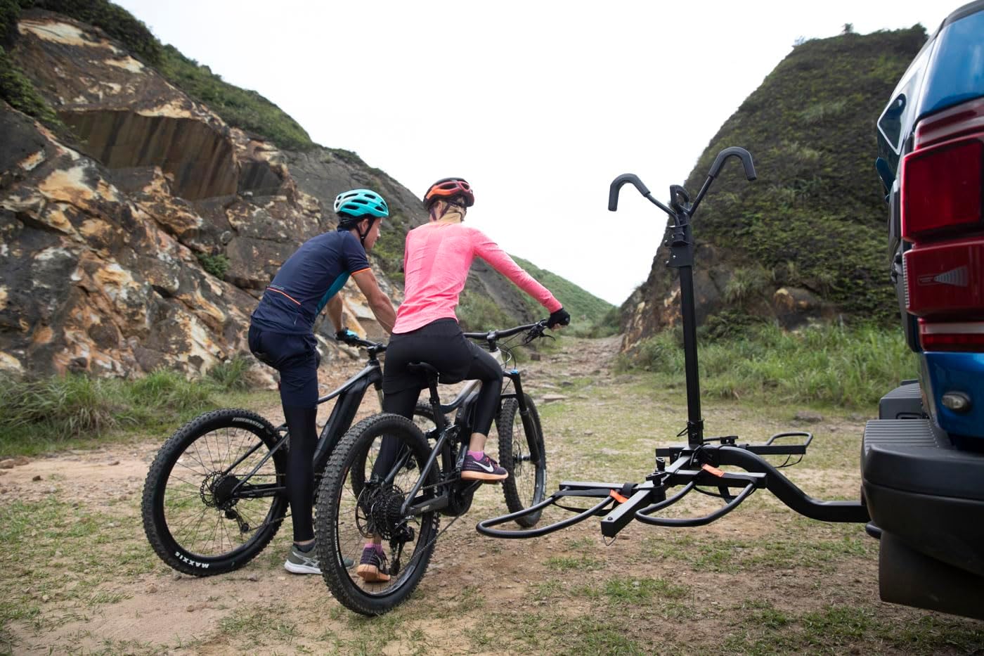 HYPERAX Special Combo - Volt 2 with 2 X E-Bike Adapter- Platform Bike Rack for Car, SUV, Trucks, Sedan - 2" Hitch Fits Up to 2 X 70 lbs Bike with Up to 5" Fat Tires - NO RV USE!