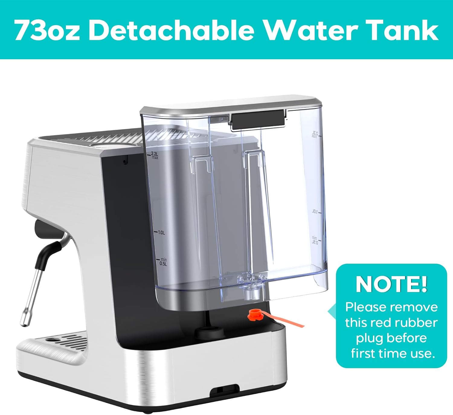 CASABREWS Espresso Machine with LCD Display, Barista Cappuccino Maker with Milk Frother Steam Wand, Professional Latte Coffee Machine with Adjustable Extraction Temperature, Gifts for Dad, Mom