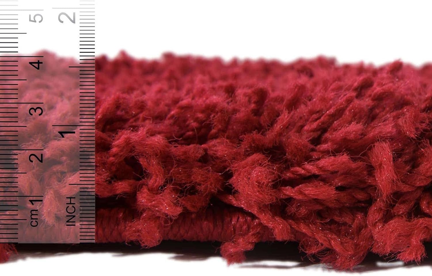 Rugs.com - Über Cozy Solid Shag Collection Rug – 8' x 11' Cherry Red Shag Rug Perfect for Living Rooms, Large Dining Rooms, Open Floorplans