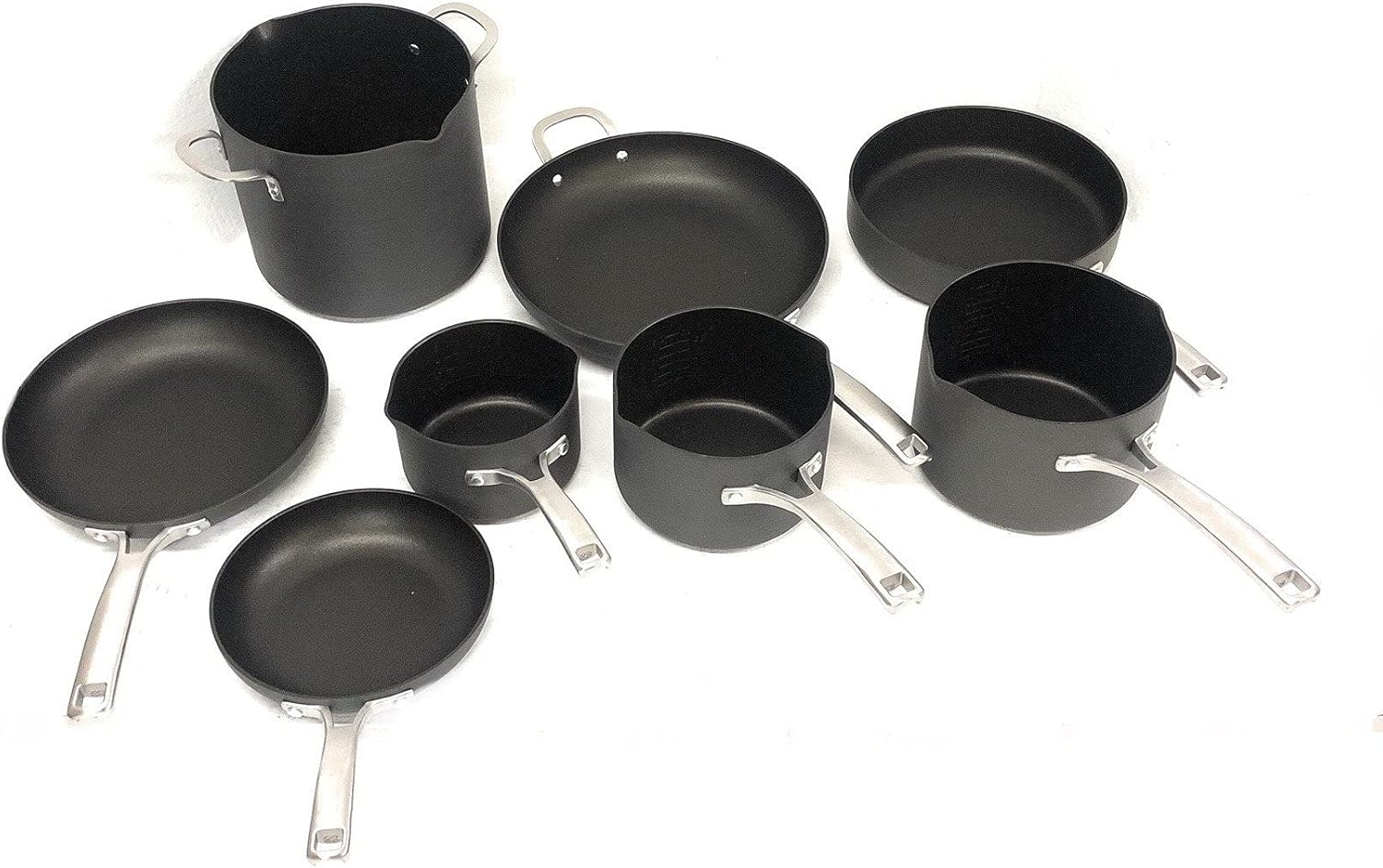 Calphalon Classic Nonstick 14 Piece Pots and Pans Cookware Set With BPA free No-Boil-Over Inserts Stay Cool Metal Handles Glass Lids