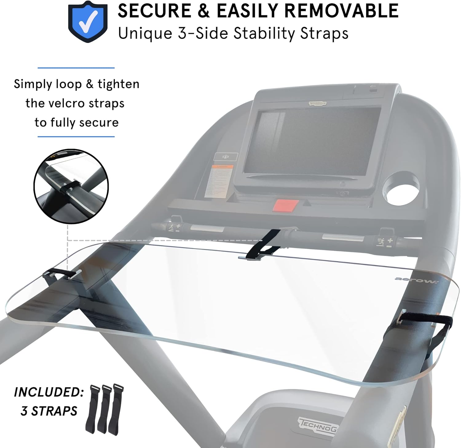 Aerow Treadmill Desk Attachment - Clear Laptop Stand for Treadmill - Fits All Treadmill Widths Pack of 2