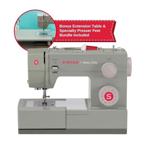 SINGER Heavy Duty 4452 High Speed Sewing Machine With Accessory Kit | Strong Motor with Enhanced Piercing Power, 110 Stitch Applications, Full Metal frame, 1-step Buttonhole & LED Lights