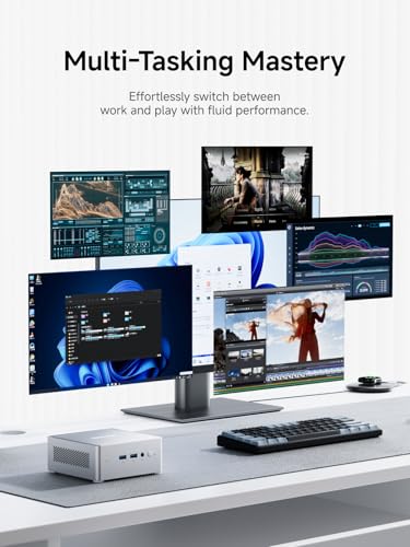 MINISFORUM UM880 Plus Mini PC with AMD Ryzen 7 8845HS(8C/16T, up to 5.1GHz),Mini Computer Radeon 780M Graphics 1TB PCIe4.0 SSD 32GB DDR5,OCuLink,Triple Display with HDMI+DP+USB4, 5xUSB Port,2.5G LAN