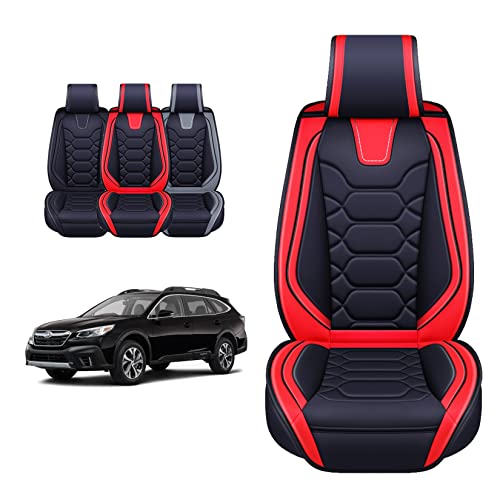 OASIS AUTO Forester Outback Legacy Impreza Crosstrek Accessories Seat Covers 2010-2025 Custom Fit Leather Cover Protector Cushion (Premium Full Set, Tan)