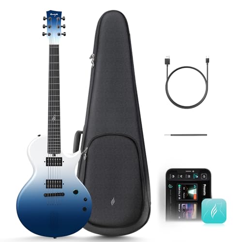 Enya Electric Guitar Inspire 39" Smart Electric Carbon Fiber Guitarra with 15W Wireless Speaker, 20 Distinct Tones, Onboard Presets, Charging Cable, Adjusting Wrench, and Gig Bag