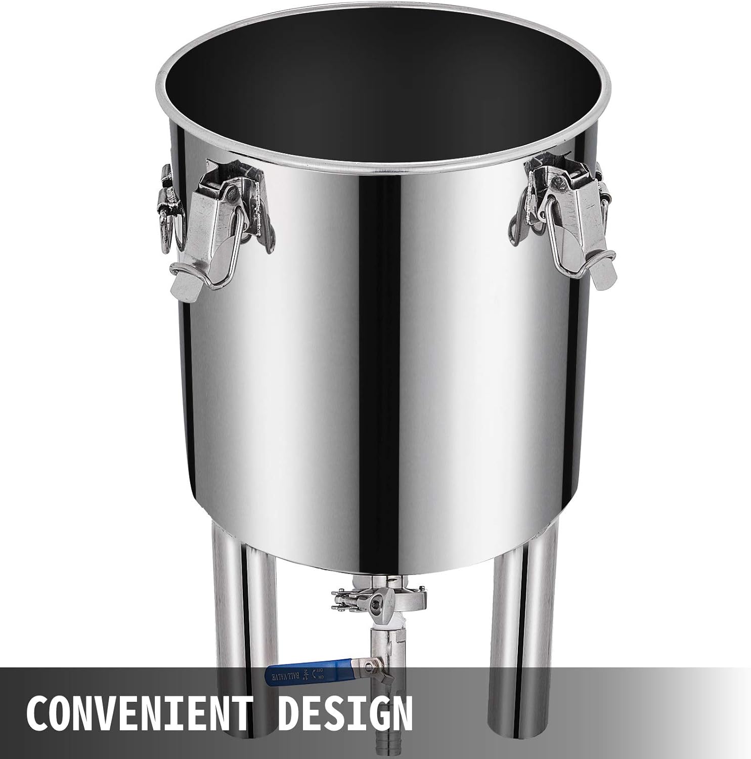 VBENLEM 7 Gallon Home Brewing Chronical Fermenter Stainless Steel Brew Bucket Fermenter with Conical Base