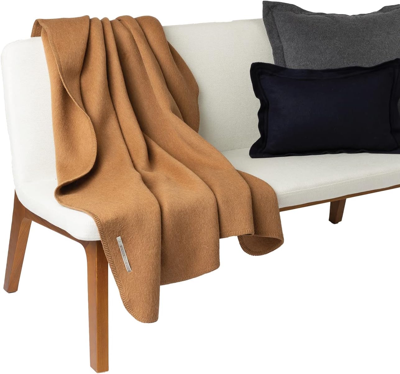 Glamper Alpaca Blanket by Alicia Adams Alpaca | Throws for Couch, Bed or Armchair Winter Blanket |51 x 71 in. Navy