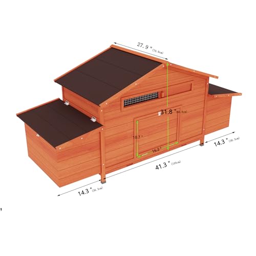 3-Tier Large Wooden Chicken Coop for 8-10 Chickens,Outdoor Walk-in Chicken Coop House with Run&Nesting Boxes,Hen House Poultry Pet Habitat Hutch Cage W/Pull Out Trays&Wire Fencing(95"×80"×83")