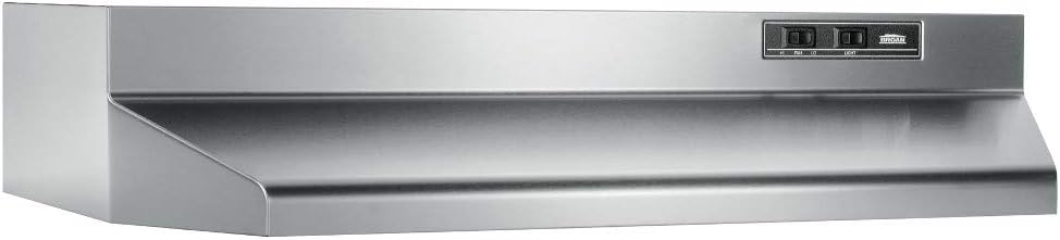 Broan-NuTone 403004 Range Hood Insert with Light Exhaust Fan for Under Cabinet, 30, Stainless Steel, 6.5 Sones, 160 CFM