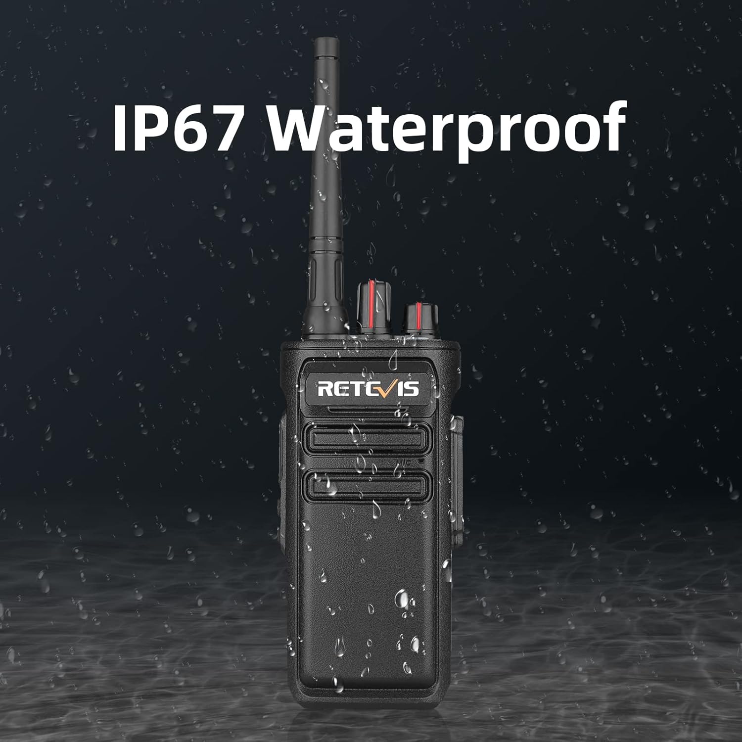 Retevis RB23 Waterproof Walkie Talkies with Earpiece,GMRS Two Way Radio Long Range,with 6 Way Multi Gang Charger,Heavy Duty Walkie Talkie for Business (6 Pack)