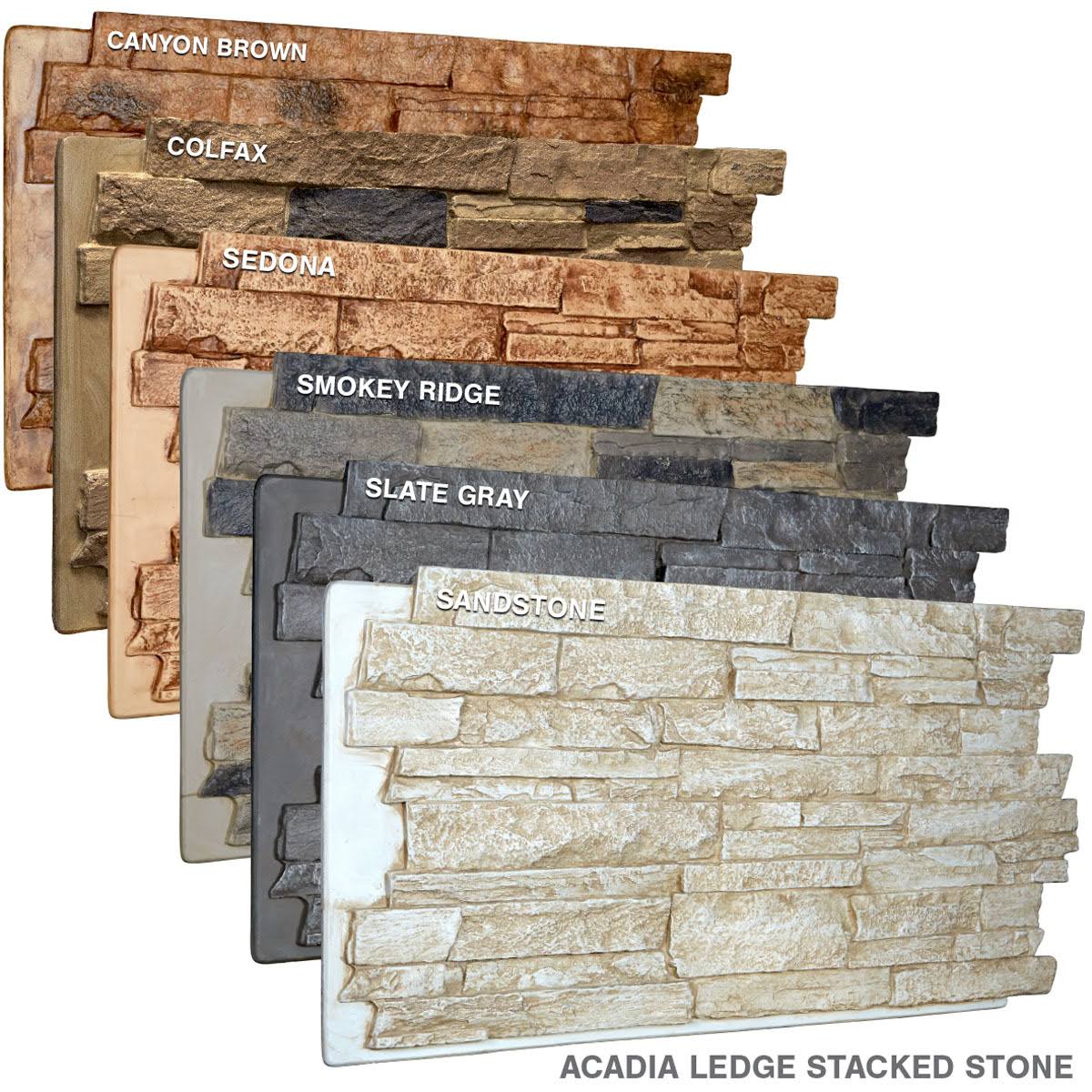Ekena Millwork 48 in. x 24 in. Acadia Ledge Stacked Stone Stonewall Faux Stone Siding Panel, Colfax
