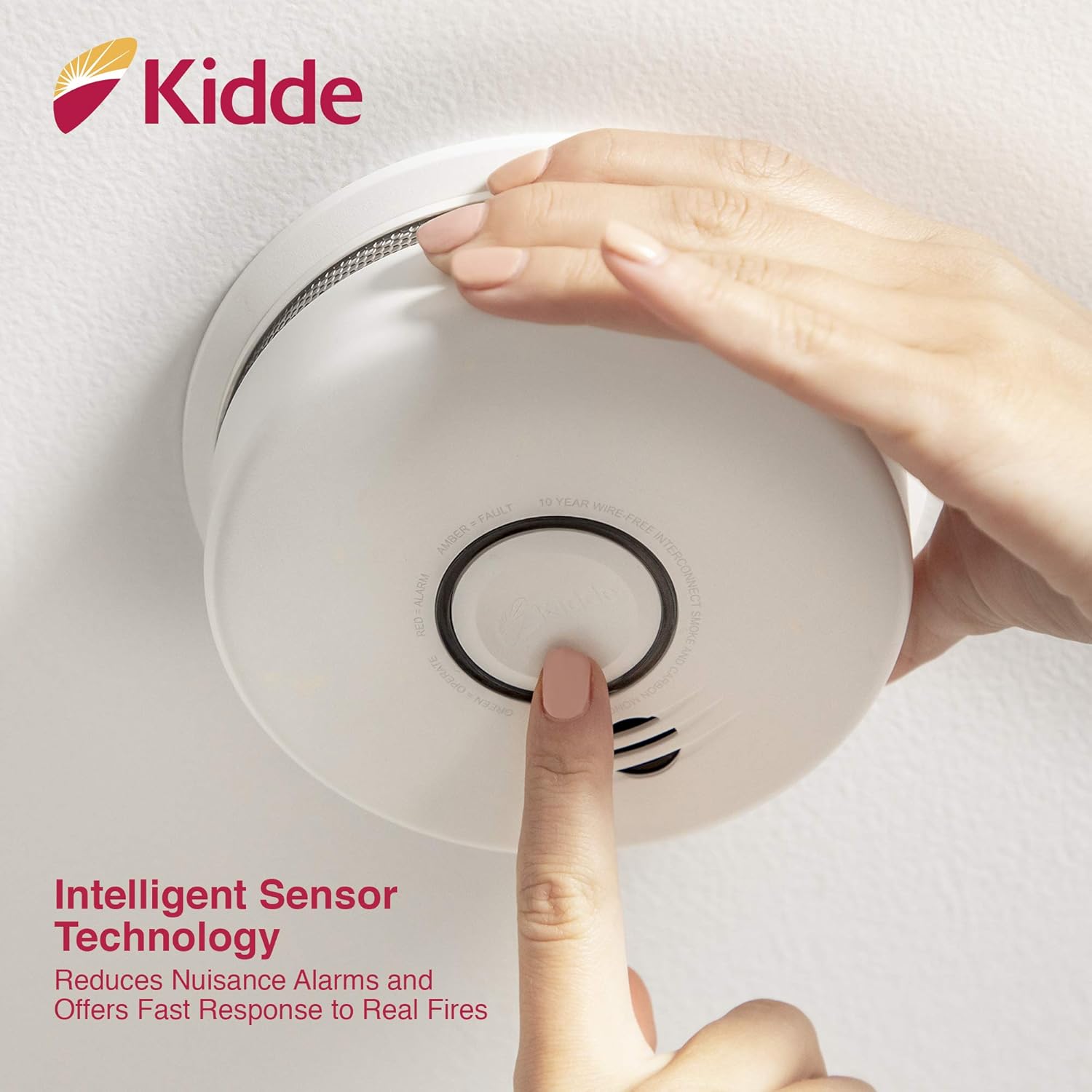 Kidde Smoke & Carbon Monoxide Detector, Lithium Battery Powered, Interconnect Combination Smoke & CO Alarm, Voice Alert