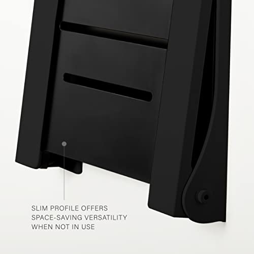 Seachrome Silhouette Folding Wall Mount Shower Bench Seat, Black Seat with White Frame