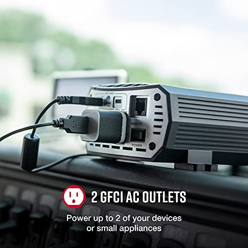 Cobra PRO 2500W Professional Grade Power Inverter, Portable – 2500-Watt Car Charger, 4 Grounded AC Outlets, 2 Fast Charge USB Ports and Remote Controller (CPIALCDG1) Compatible