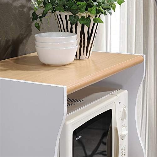 Microwave Kitchen Cart In White