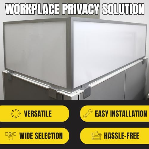 Privacy Screen & Office Panel Extender for Office Cubicles, Polycarbonate Desk Privacy Panel & Divider for Office Cubicle, 12" X 48", White