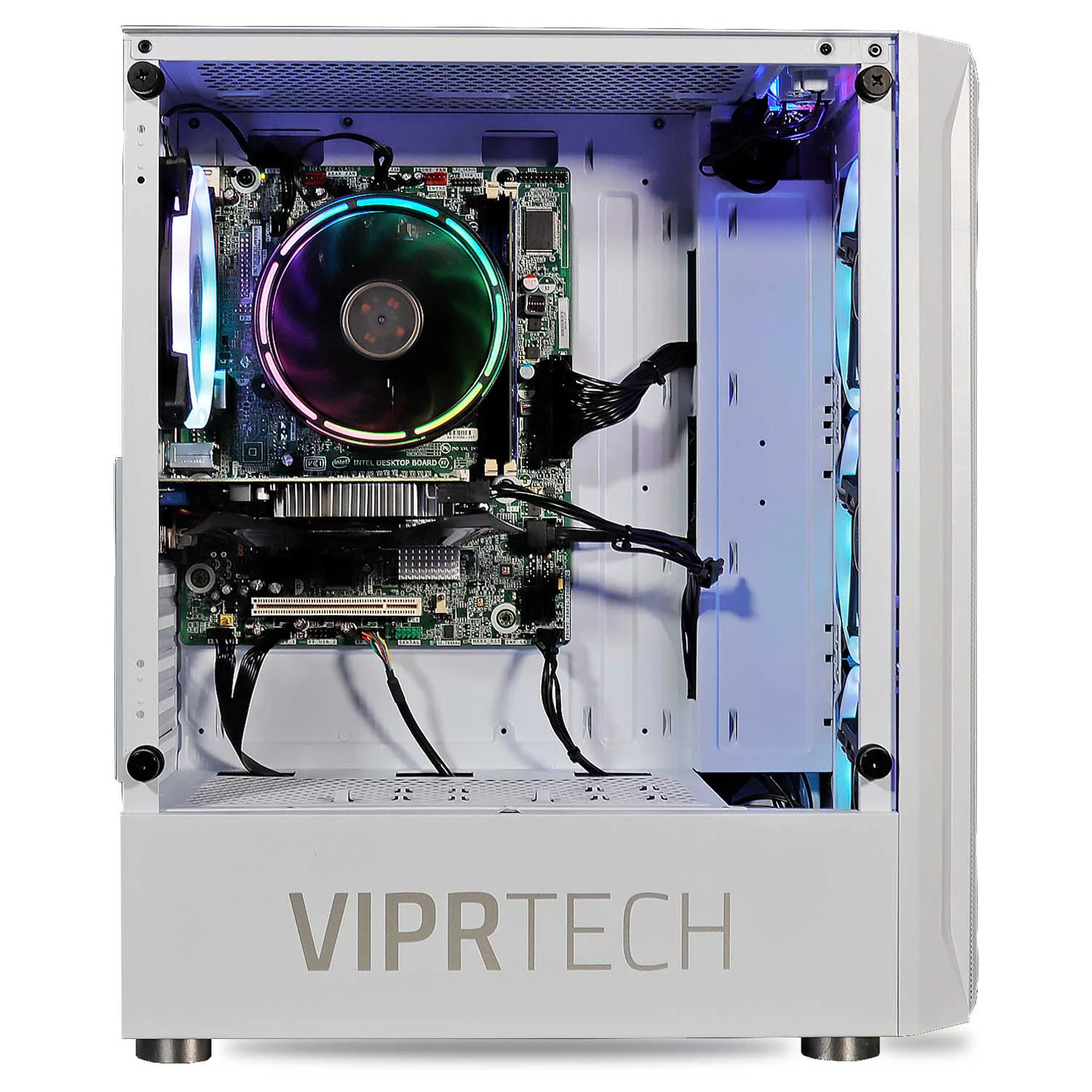 ViprTech.com Entry Level Gaming PC Desktop Computer - Intel Core i5 3.40GHz, GeForce GTX 650, 8GB RAM, 1TB HDD, WiFi, RGB Lighting, Windows 10 Pro, 1 Year Warranty, White - Radiant Selections