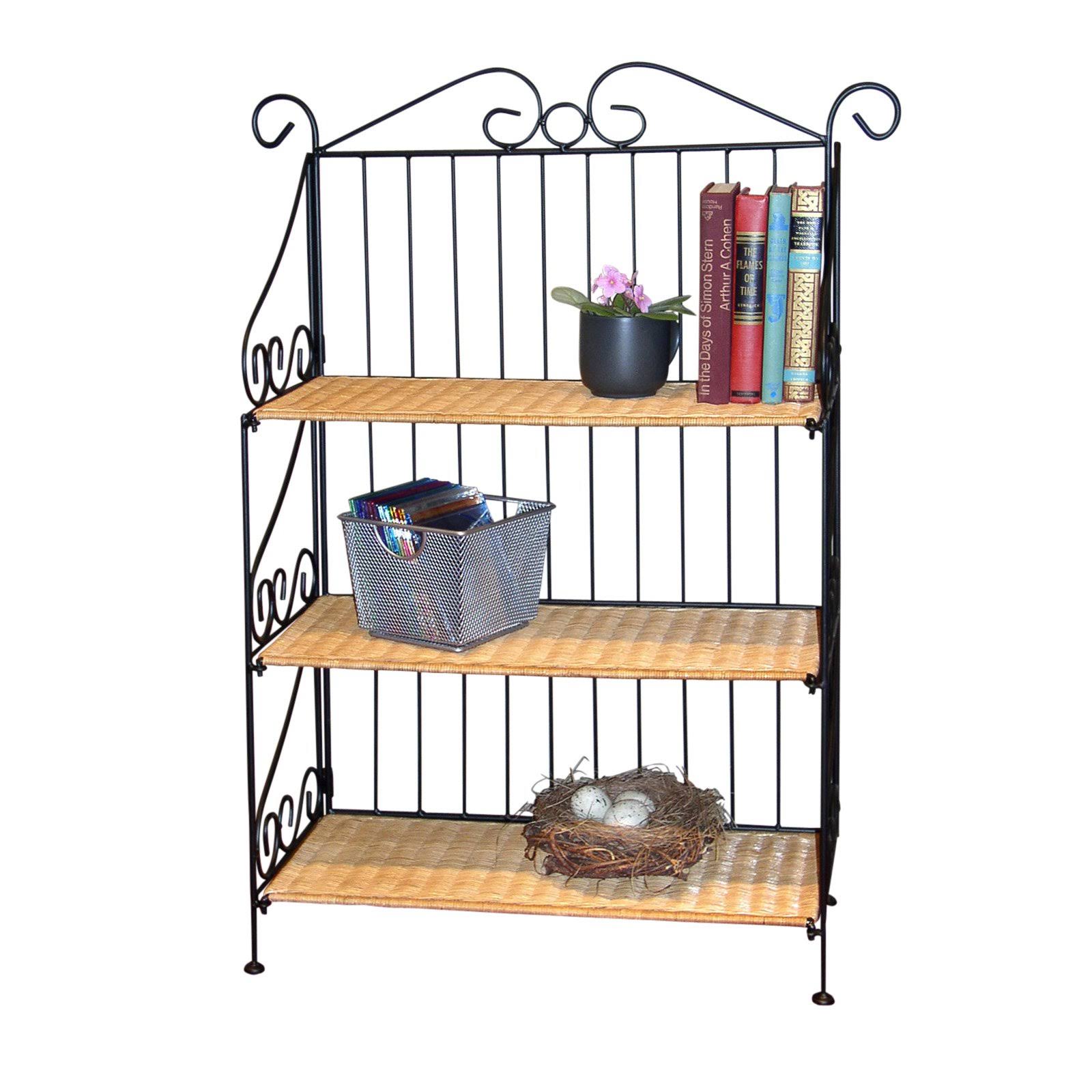 4D Concepts 3 Tier u0026 Metal Bookcase Wicker