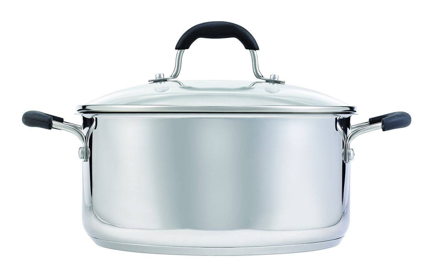 Oneida 10-Piece Stainless Steel Cookware Set with Glass Lids, Silver