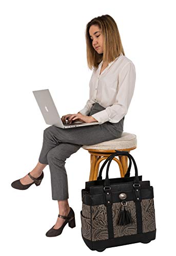 Rolling Laptop Bag Women, 17 inch Large Premium Rolling Briefcase with Wheels, Overnight Roller Carry on Computer Case for Travel Work Office Airplane Business Wife Mom Teacher