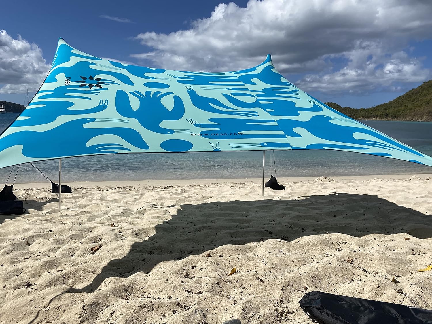 Neso Tents Beach Tent with Sand Anchor, Portable Canopy Sunshade - 7' x 7' - Patented Reinforced Corners