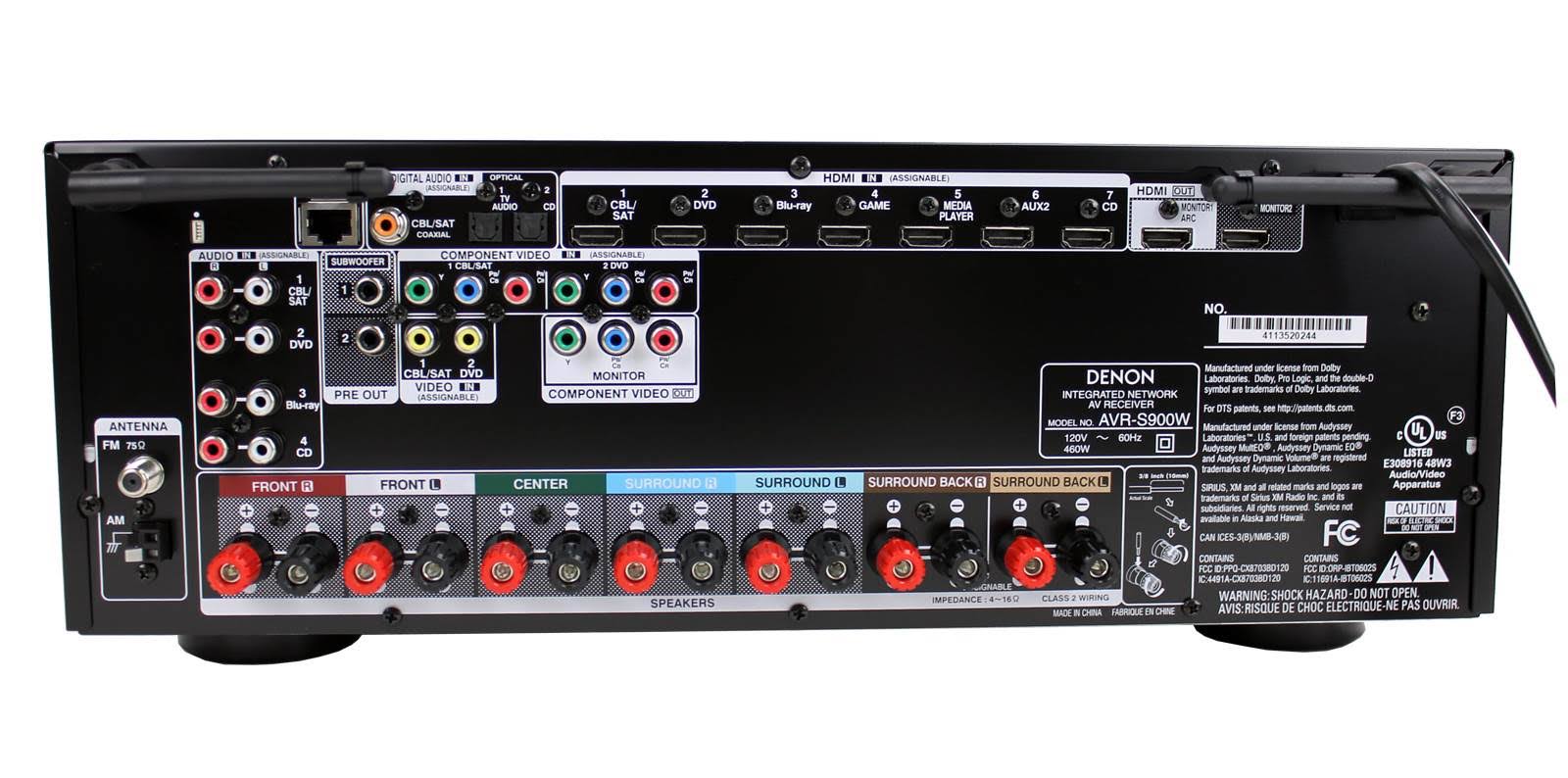 Denon AVR S900W 7.1 Channel AV Network Receiver - Black