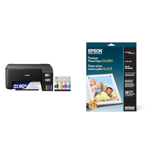 Epson EcoTank ET-2400 Wireless Color All-in-One Cartridge-Free Supertank Printer with Scan and Copy – Easy, Everyday Home Printing, Black